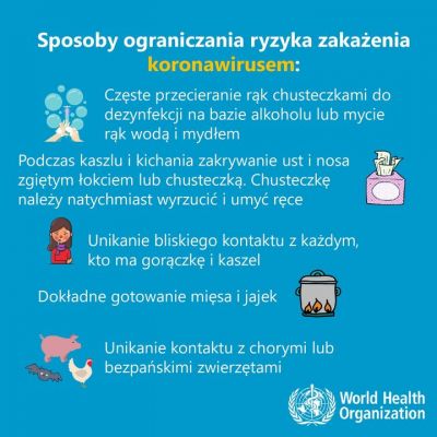 Sposoby ograniczania ryzyka zakażenia koronawirusem