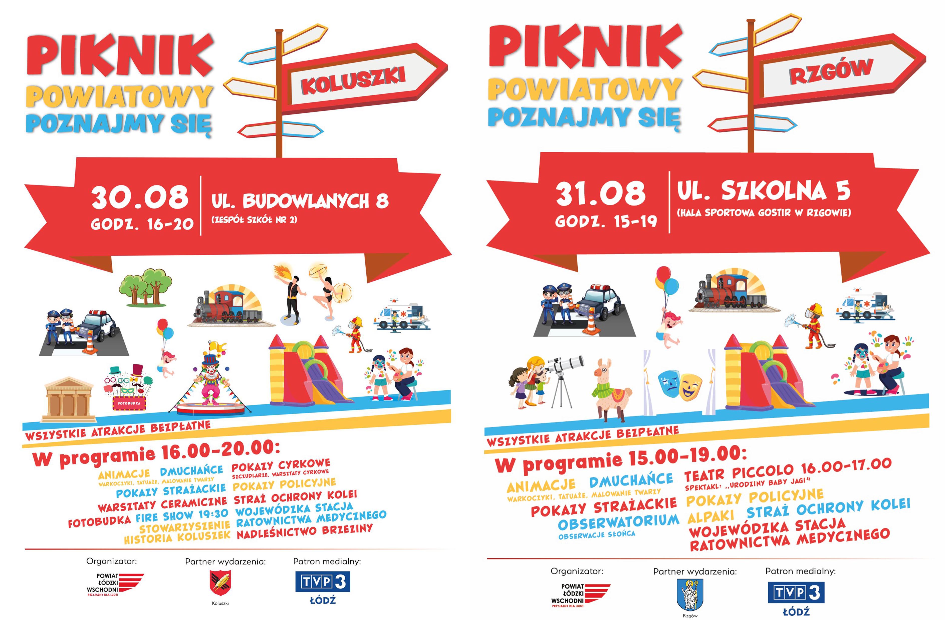 Zapraszamy na Pikniki Powiatowe "Poznajmy się" w Koluszkach i Rzgowie