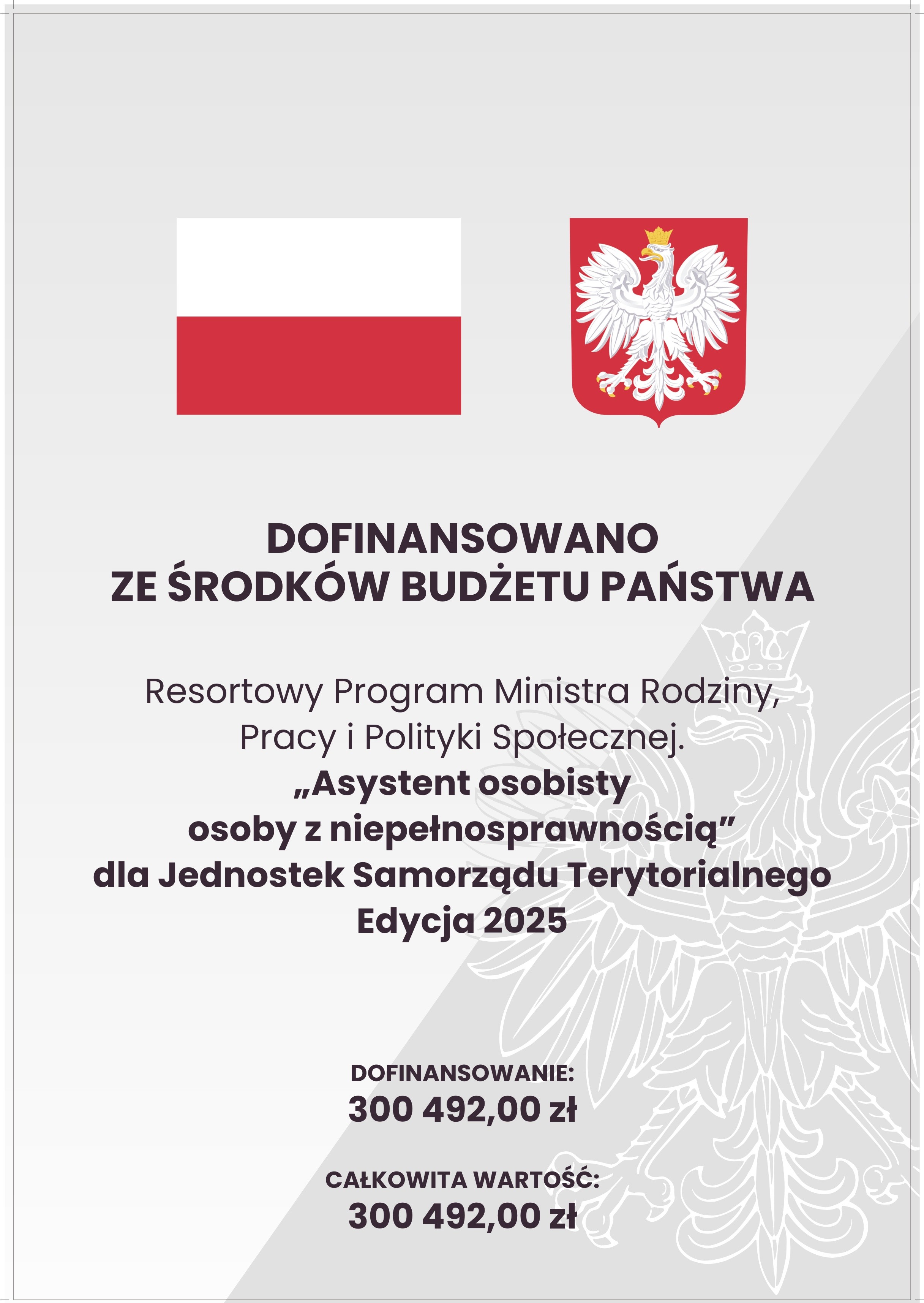 Dofinansowanie ze środków PFRON - "Asystent osobisty osoby z niepełnosprawnością"