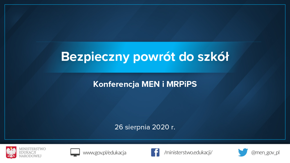 Grafika z napisem "Bezpieczny powrót do szkoły"