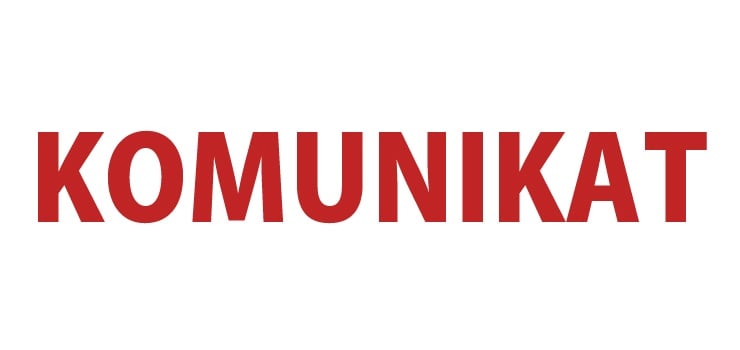 Grafika z napisem "komunikat"