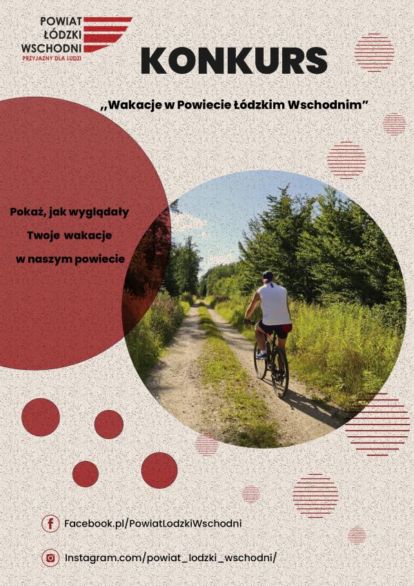 Plakat konkursu "Wakacje w Powiecie Łódzkim Wschodnim"